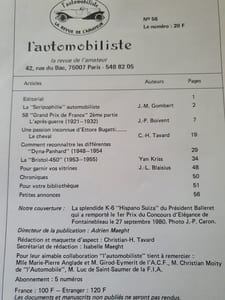 L'automobiliste - La revue de l'amateur - Numéro 56