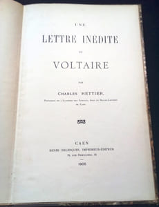 Une lettre inédite de Voltaire