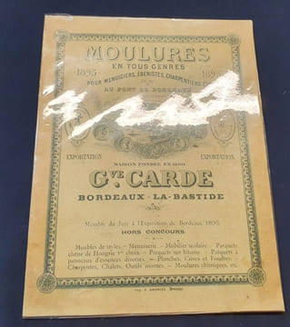 Catalogue - Moulures en tous genres pour menuisiers , ébenistes , charpentiers - Gve Carde - Bordeaux La Bastide 1895. undefined