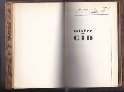 Misère Du Cid. Récit Historique