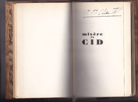 Misère Du Cid. Récit Historique. CHANTAL Marie-Madeleine