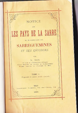 Notice sur les pays de la Sarre et en particuler sarreguemines et ses environs - 2 Tomes en 2 Vl. . Box N