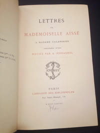 Lettres de Mademoiselle Aissé a Madame Calandrini