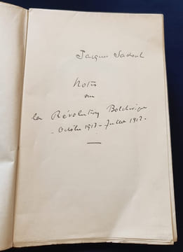 Notes sur la révolution bolchevique ( Octobre 1917-Janvier 1919) avec une préface de Henri Barbusse , deux lettres de l'auteur a Romain Rolland et une ...