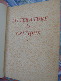 Littérature et critique [Prose, 5].    
