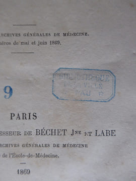 PROVENANCES. Tous les  volumes référencés MED (ou med) *** proviennent de la bibliothèque d’une association paloise, la « Société Médicale de Pau et ...