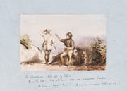 Album de dessins en noir ou aquarellés réalisés par l'auteur lors d'un séjour en Bretagne, à Kervergant, dans la propriété de l'armateur Raymond de Raime, destinataire de l'ouvrage  par COCHET DE SAVIGNY 