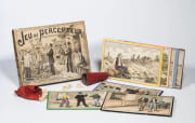  ou les Cauchemars du Laboureur. Petite boîte en carton (23 x 18 cm) au couvercle illustré, par Ludovic, d'une scène très animée par les protagonistes de ce jeu. M.D. Edit, Mauclair et Dacier, Paris, Imp. Roche Frères, Paris. Vers 1900  par PERCEPTEUR Jeu du