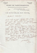Lettre autographe signée au général Rochambeau   par LECLERC Charles-Victor-Emmanuel