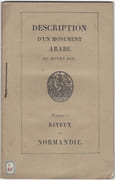 Précis d'une dissertation sur un monument arabe du moyen âge en Normandie, lue en 1820 à l'Académie royale des sciences, arts et belles-lettres de la ville de Caen ; seconde édition  par SMITH John Spencer - Image 1