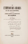 De l'Emploi des Arabes et de leur réforme, considérés comme moyens de domination en Algérie  par THOMAS Victor
