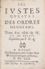 Les Iustes questes des Ordres mendians. Tirées d'un escit de M. l'E[vêque] de Belley et publiées par P.D.A. . CAMUS Jean-Pierre