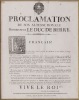 Proclamation de Son Altesse Royale Monseigneur le Duc de Berry  . BERRY Charles-Ferdinand d'Artois, duc de