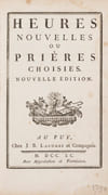 Heures nouvelles ou prières choisies. Nouvelle édition  par IMPRESSION DU PUY 