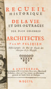 Recueil historique de la vie et des ouvrages des plus célèbres architectes   by FELIBIEN DES AVAUX Jean-François - Image 1