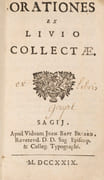 Orationes ex Livio collectae   par IMPRESSION DE SEES]. TITE LIVE  - Image 1