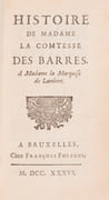 Histoire de Madame la comtesse des Barres. À Madame la marquise de Lambert  by CHOISY François-Timoléon de - Image 1