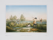 Chasse aux bécassines. Lithographie en couleurs  by CHASSE - LITHOGRAPHIE EN COULEURS 