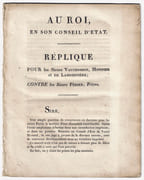 Au Roi, en son Conseil d'État. Réplique pour les sieurs Vaucrosson, Monnier et de La Morinière ; contre les sieurs Périers frères  by GUADELOUPE 