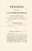 Pétition présentée à la Chambre des députés, par MM. Arsène Nogues, ancien procureur-général à la Guadeloupe, remplissant actuellement les mêmes fonctions à la Martinique ; et Tolozé de Jabin, conseiller à la Cour royale de la première de ces colonies  by NOGUÈS Arsène