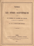 Notice sur les titres scientifiques, adressé aux membres de l'Académie des sciences à l'appui de sa candidature par M. H. Sainte-Claire Deville  by SAINTE-CLAIRE DEVILLE Henri-Etienne