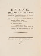 Hymne, louanges et prières, Prononcés par le Révérend Grand-Rabbin des Israélites Portugais à Amsterdam;  A l'occasion de ce que Leurs Majestés Impériales et Royales l'Empereur et Roi, Napoléon le Grand, et l'Impératrice Reine Marie Louise, daignèrent honorer de leur Auguste présence le Temple de la susdite Communauté, au mois d'Octobre 1811  by AZEVEDO Daniel Cohen d' - Image 1