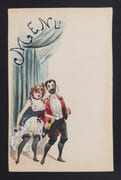 [Ensemble de 4 menus illustrés vierges]   by MENUS - MAISON CLOSE - GOUACHES  - Image 4