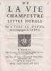 De la vie champestre. Lettre morale . JESUITES]. LE MOYNE Pierre