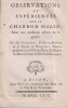 Observations et exp&eacute;riences sur le charbon malin, avec une m&eacute;thode assur&eacute;e de le gu&eacute;rir . IMPRESSION DE DIJON]. FOURNIER Jean