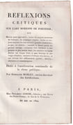 Réflexions critiques sur l'art moderne de fortifier. Dédié à l'amélioration continuelle de la chose publique.  by Fortifications] Morlet Hippolyte
