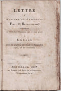 Lettre à madame la Comtesse F.... de B.......... ; contenant un récit des événemens qui se sont passés à Lubeck dans la journée du jeudi 6 novembre 1806, et les suivantes  by Villers Charles de