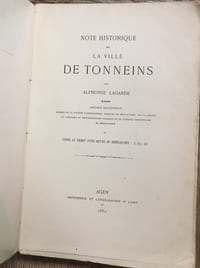Note historique sur la ville de Tonneins