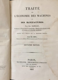 Traité sur l'économie des machines et des manufactures - 1834