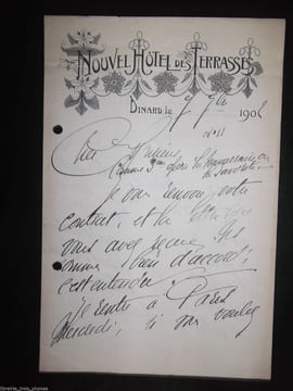 Lettre autographe signée (lot de 8). Héglon Maryane (fin XIX°-début XX°), mezzo soprano belge d'origine suédoise.