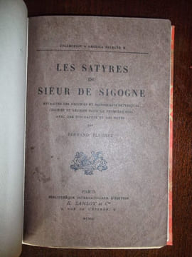 Les satyres du sieur de Sigogne.. Fleuret Fernand