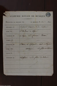 Programme de l'académie envoyé à C.G. Etienne avec passage d'une de ses oeuvres