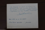 Lettre autographe signée. Blancard Jeanne (1884-1972), compositrice, pianiste.