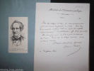 Lettre autographe signée. Nisard Désiré (1806-1888), écrivain et journaliste, fonctionnaire et homme politique.