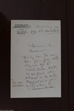Lettre autographe signée. Adam Juliette (1836-1936), écrivain, polémiste, féministe.