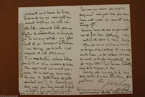 Lettre autographe signée (lot de 2). Vierge Pierre (ca 1900), écrivain, collaborateur dans diverses revues.
