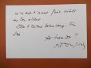 Lettre autographe signée. Breffort Alexandre (1901-1971), journaliste au Canard Enchaîné. 