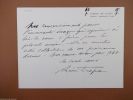Lettre autographe signée. Frapié Léon (1863-1949), romancier, prix Goncourt 1904.
