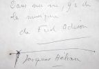 Lettre autographe signée. Hélian Jacques (1912-1986), chef  d'orchestre de music-hall.