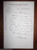 Lettre autographe sign&eacute;e. Brunet Rodolphe (XIX&deg;-XX&deg;), journaliste. 