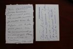 Lettre autographe signée (lot de 2). Flament Albert (1877-1956), écrivain, journaliste, voyageur. 