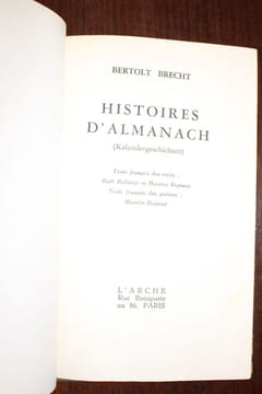 Histoires d'Almanach.. Berthold Brech