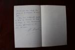 Lettre autographe signée. Krantz Camille (1848-1924), député des Vosges, ministre, professeur de droit. 