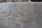 Lettre signée (lot de 2) - une rare lettre sur peau de vélin de Anne d'Alègre, comtesse de Laval. (Château de la Bretesche 1590-1591, ...