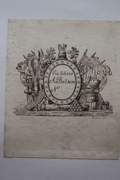 Ex-libris.. A Balsan (propriétaire), Stern (graveur), Ex-libris.