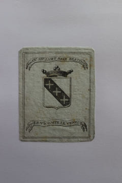Ex-libris.. Alexis Vicomte Le Veneur (1746-1833), général, homme politique (propriétaire), Ex-libris.